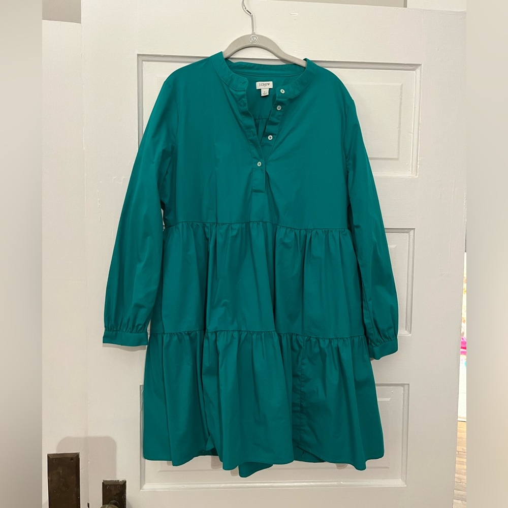 J Crew Women's re-imagined Line Tiered Midi Dress, Size L